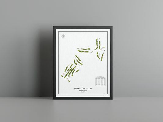 Abbekås Golfklubb golf course print, white frame