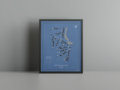 Aboyne Golf Club golf course print, navy frame