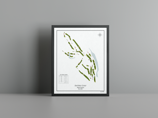 Ähtäri Golf golf course print, white frame