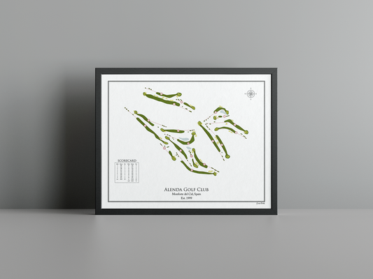 Alenda Golf Club golf course print, white frame