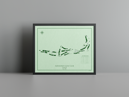 Alwoodley Golf Club golf course print, green frame