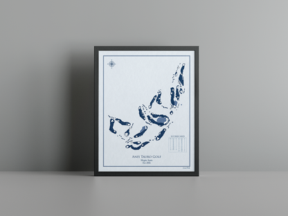 Anfi Tauro Golf golf course print, blue frame
