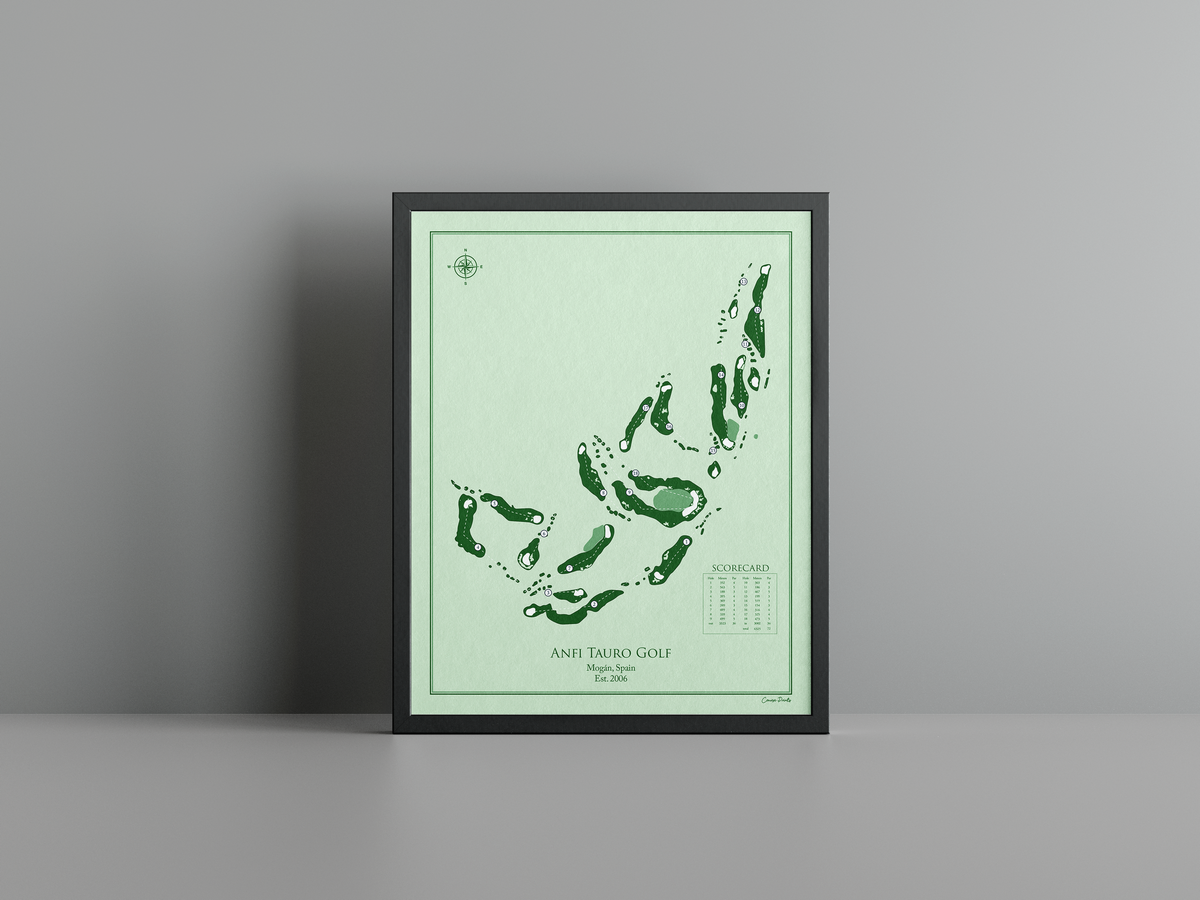 Anfi Tauro Golf golf course print, green frame