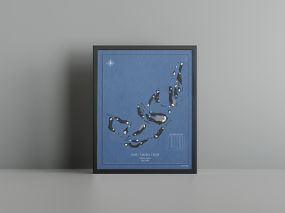 Anfi Tauro Golf golf course print, navy frame