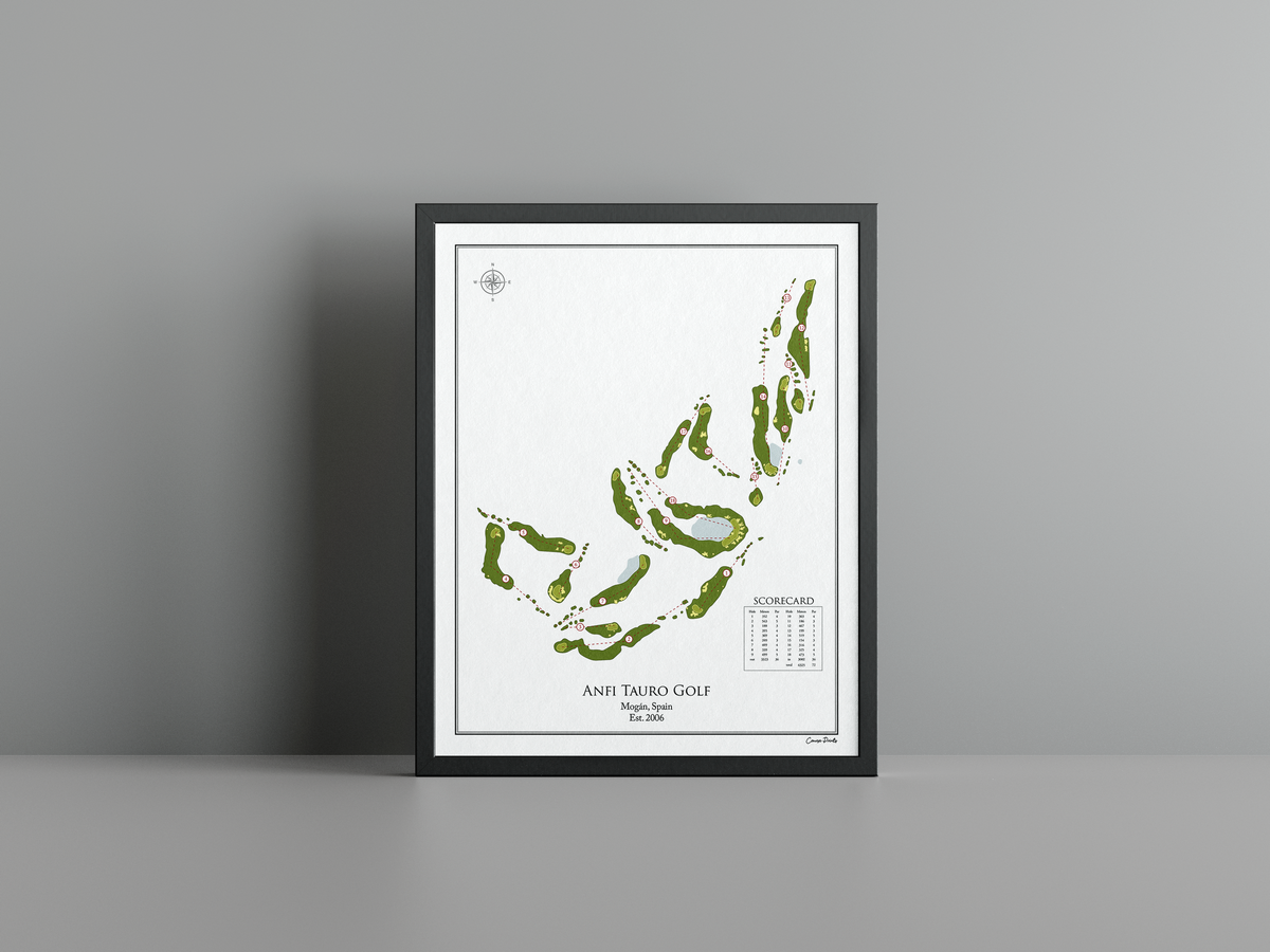 Anfi Tauro Golf golf course print, white frame