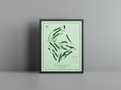 Aronimink Golf Club golf course print, green frame