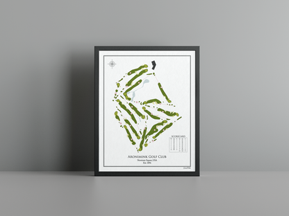 Aronimink Golf Club golf course print, white frame