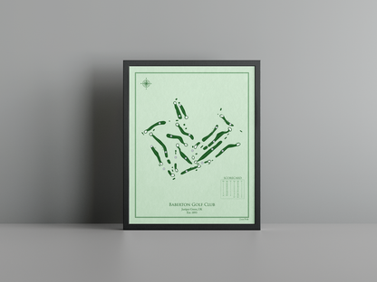 Baberton Golf Club golf course print, green frame