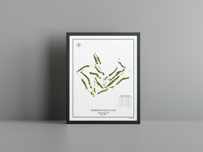 Baberton Golf Club golf course print, white frame