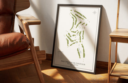 Bad Driburger Golfclub golf course print, framed 50x70 black frame