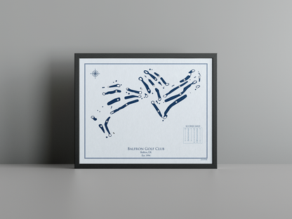 Balfron Golf Club golf course print, blue frame