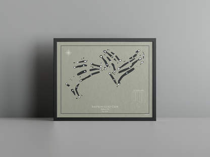 Balfron Golf Club golf course print, brown frame