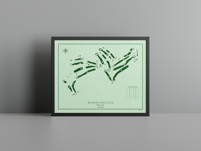 Balfron Golf Club golf course print, green frame
