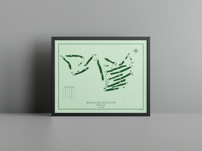 Ballyclare Golf Club golf course print, green frame
