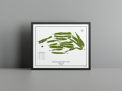 Balnagask Golf Club golf course print, white frame
