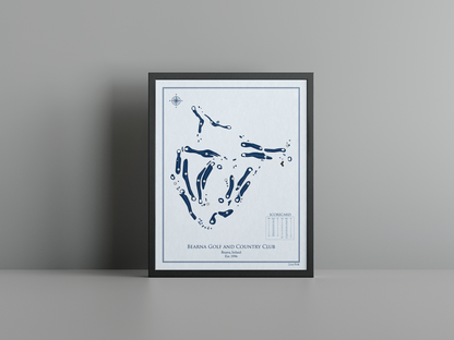 Bearna Golf and Country Club golf course print, blue frame