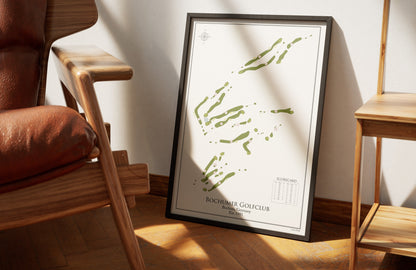 Bochumer Golfclub golf course print, framed 50x70 black frame