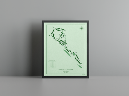 Bodens Golfklubb golf course print, green frame