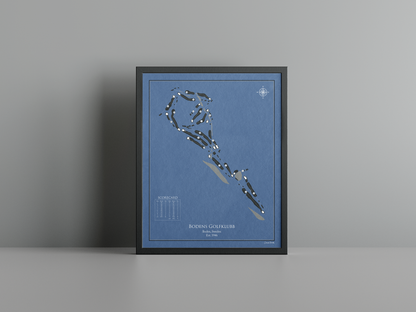 Bodens Golfklubb golf course print, navy frame