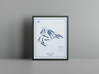 Botnia Golf golf course print, blue frame