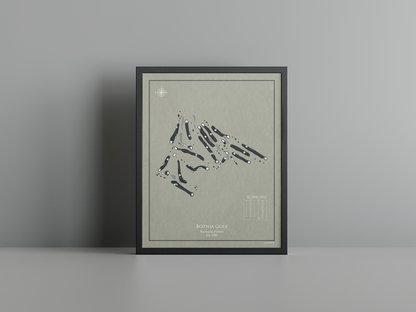 Botnia Golf golf course print, brown frame