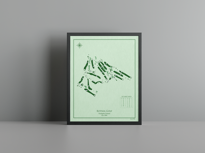Botnia Golf golf course print, green frame