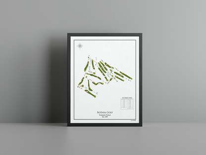 Botnia Golf golf course print, white frame
