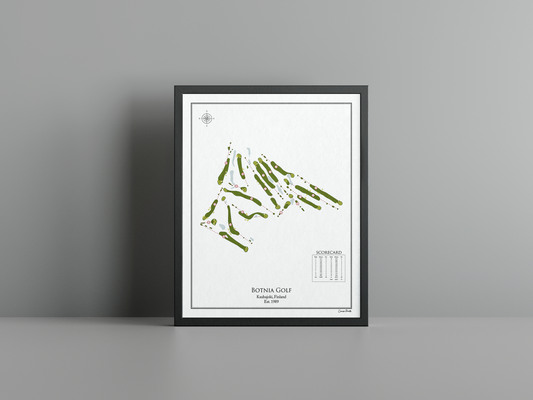 Botnia Golf golf course print, white frame