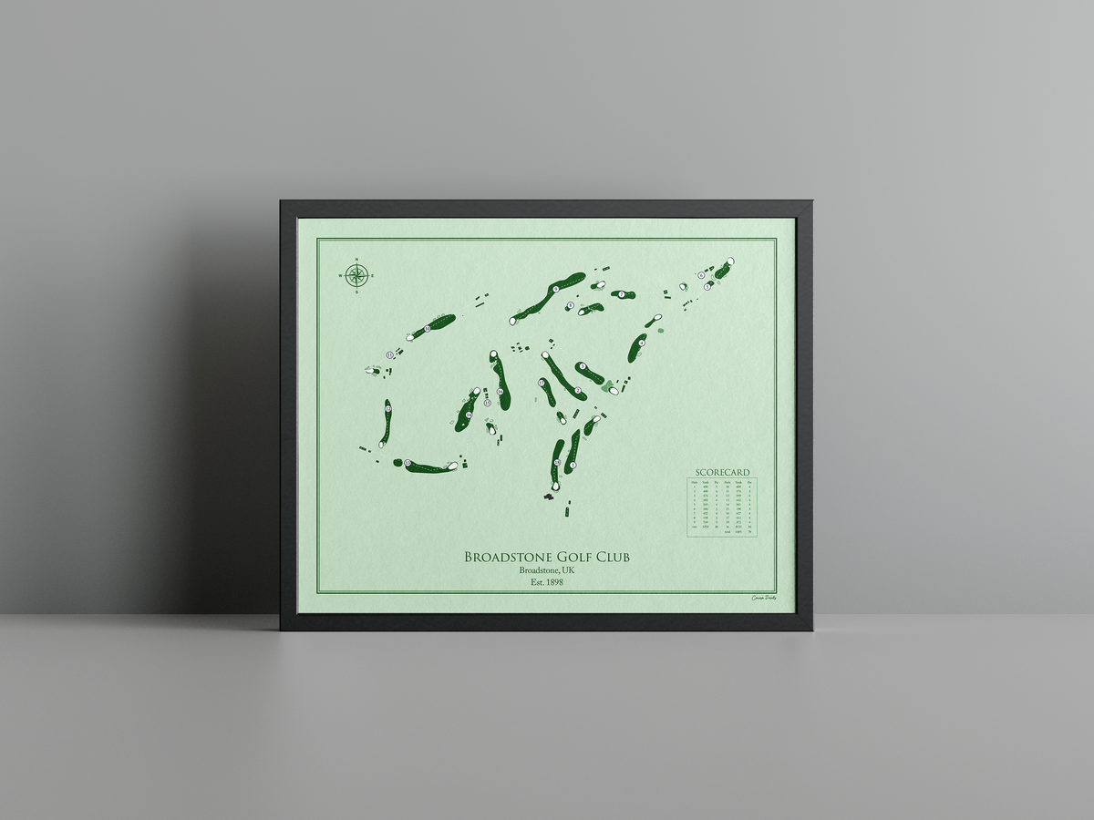 Broadstone Golf Club golf course print, green frame