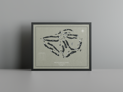 Bruntsfield Links golf course print, brown frame