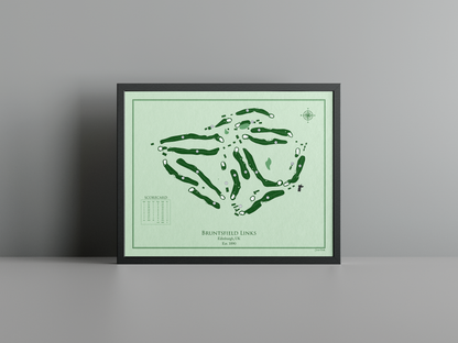 Bruntsfield Links golf course print, green frame
