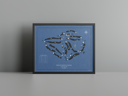 Bruntsfield Links golf course print, navy frame