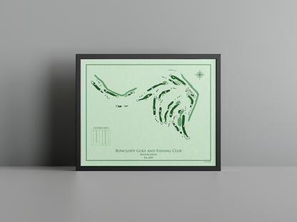 Bunclody Golf and Fishing Club golf course print, green frame
