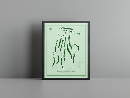 Burgdorfer Golfclub golf course print, green frame