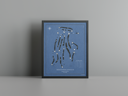 Burgdorfer Golfclub golf course print, navy frame