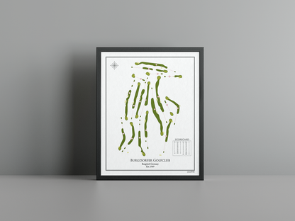 Burgdorfer Golfclub golf course print, white frame