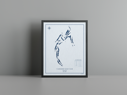 Cairndhu Golf Club golf course print, blue frame
