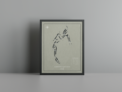 Cairndhu Golf Club golf course print, brown frame