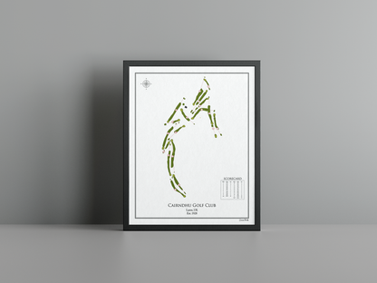 Cairndhu Golf Club golf course print, white frame