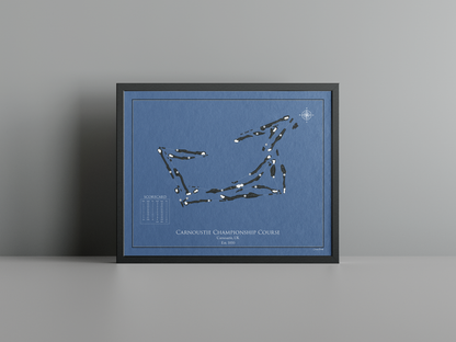 Carnoustie Championship Course golf course print, navy frame