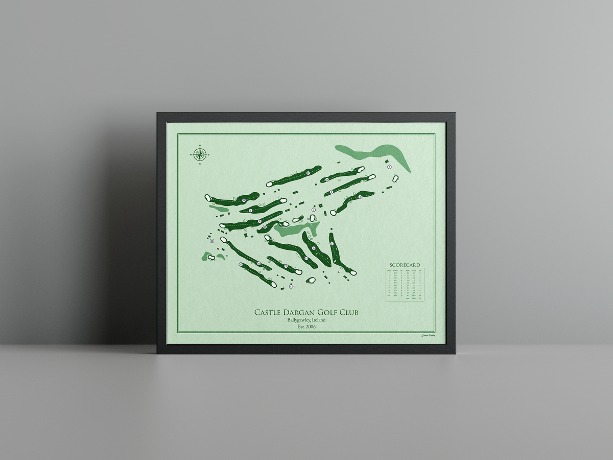 Castle Dargan Golf Club golf course print, green frame
