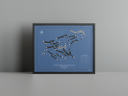 Castle Dargan Golf Club golf course print, navy frame