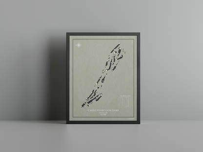 Castle Stuart Golf Links golf course print, brown frame