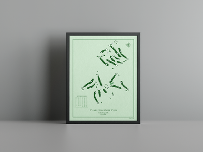 Charleton Golf Club golf course print, green frame