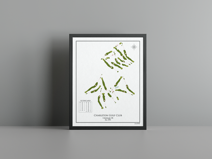 Charleton Golf Club golf course print, white frame