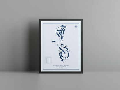 Cihelny Golf Resort golf course print, blue frame