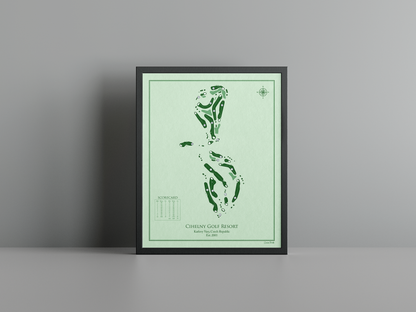 Cihelny Golf Resort golf course print, green frame