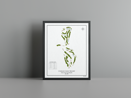 Cihelny Golf Resort golf course print, white frame