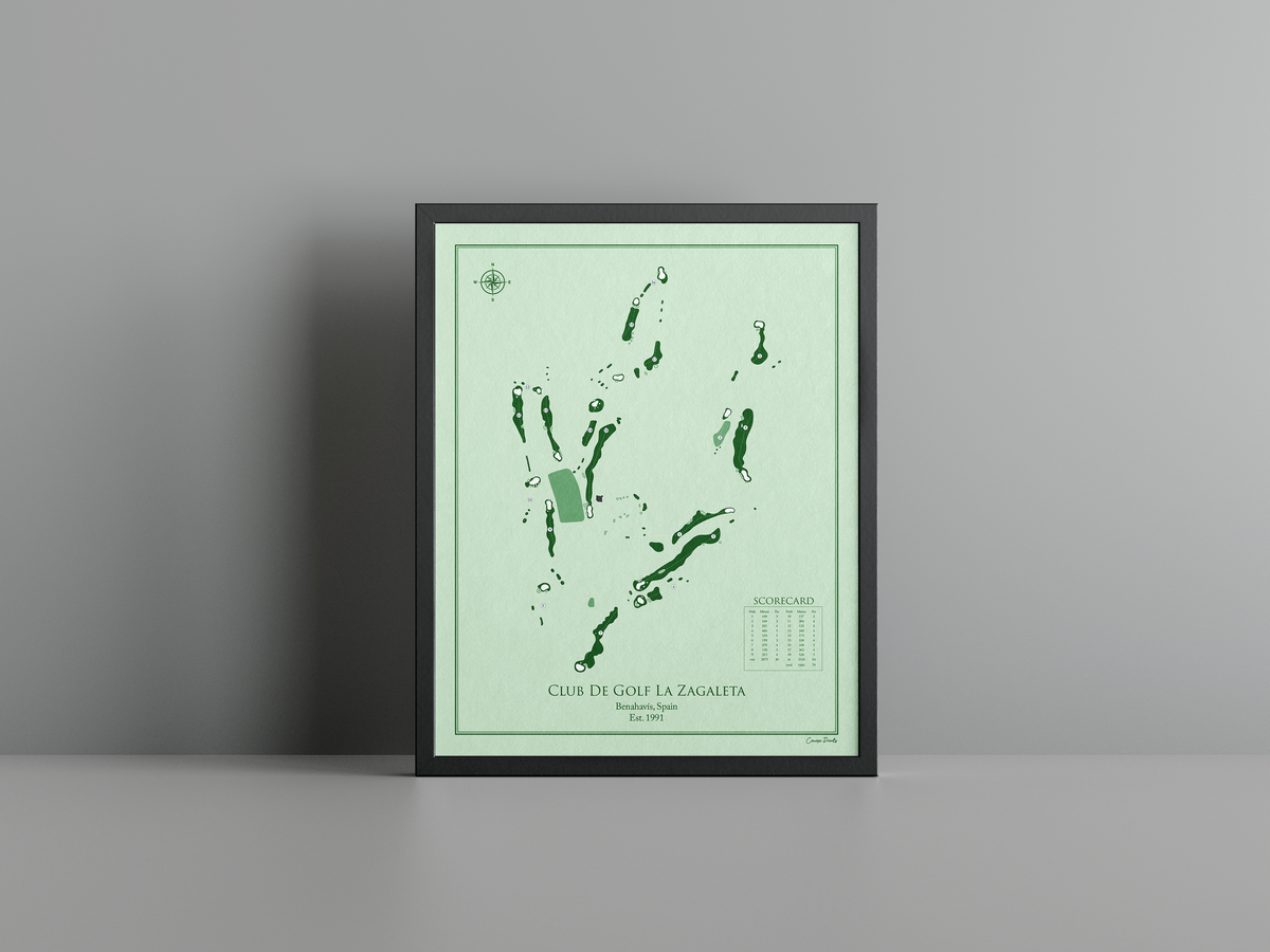 Club de Golf La Zagaleta - New Course golf course print, green frame