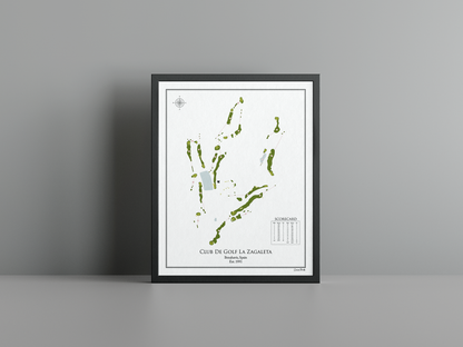 Club de Golf La Zagaleta - New Course golf course print, white frame